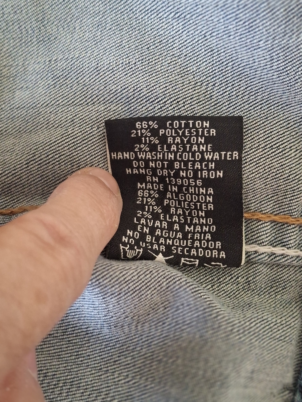 Grace In LA Embroidered Denim Jacket Sz L - Picture 8 of 12